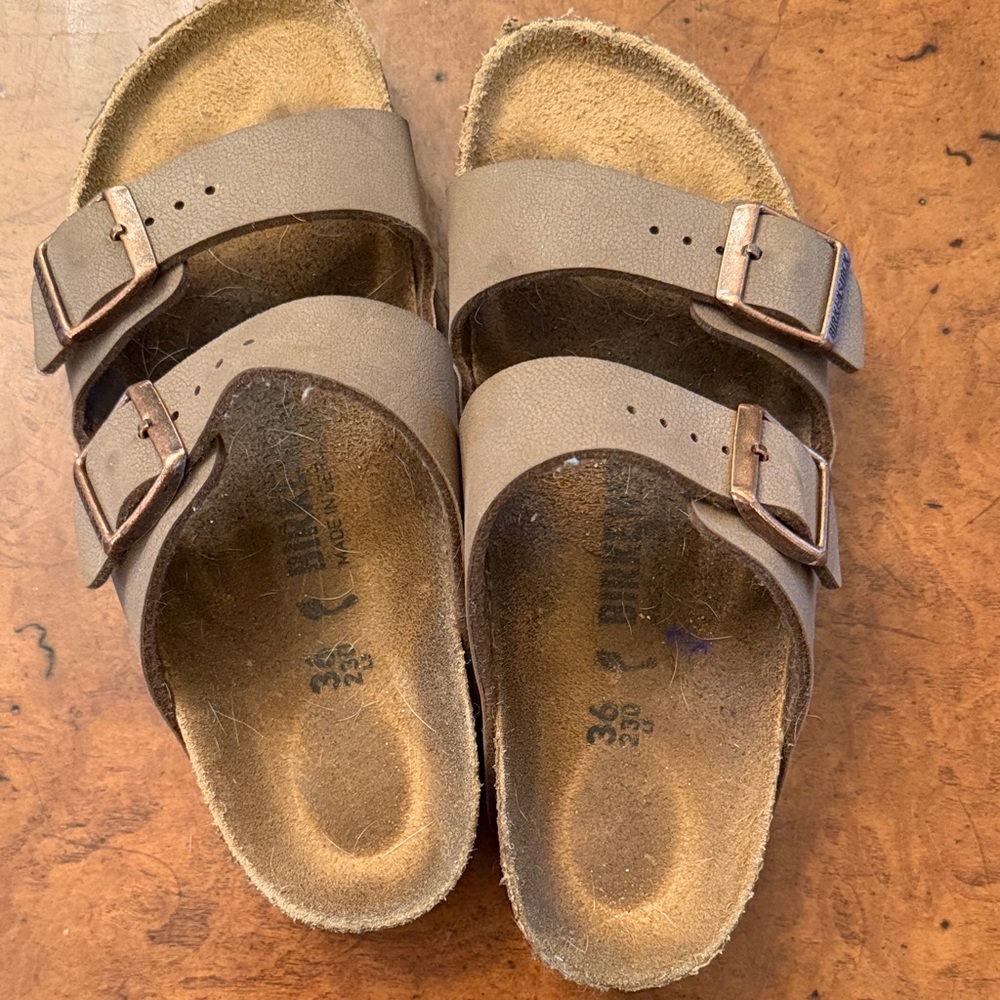 Birkenstock Kids Tan Double Strap Sandals 36